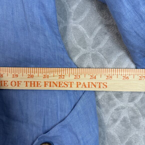 Couleur Lin Linen Midi Dress 10/12 Large IT46 Blue Asymmetrical Lagenlook Artsy - Picture 9 of 9